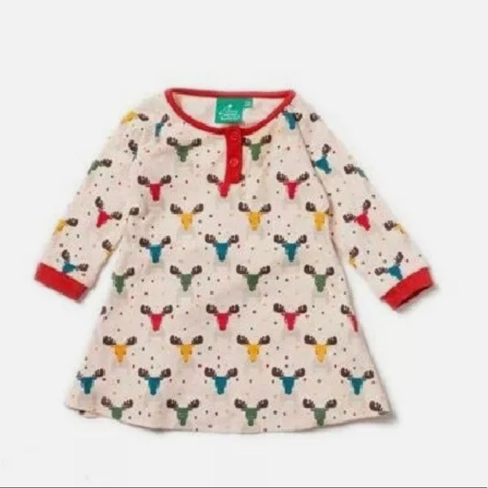 NWT Little Green Radicals Rainbow Moose Playaway Dress